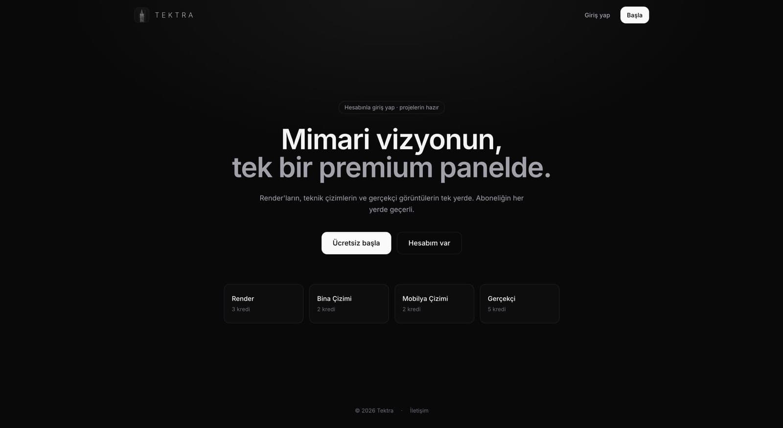 Screenshot of the Tektra website